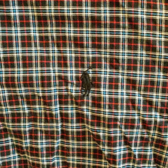 POLO RALPH LAUREN MENS BUTTON DOWN SHIRT CASUAL PLAID BLUE RED LONG SLEEVE SZ M - Picture 5 of 6